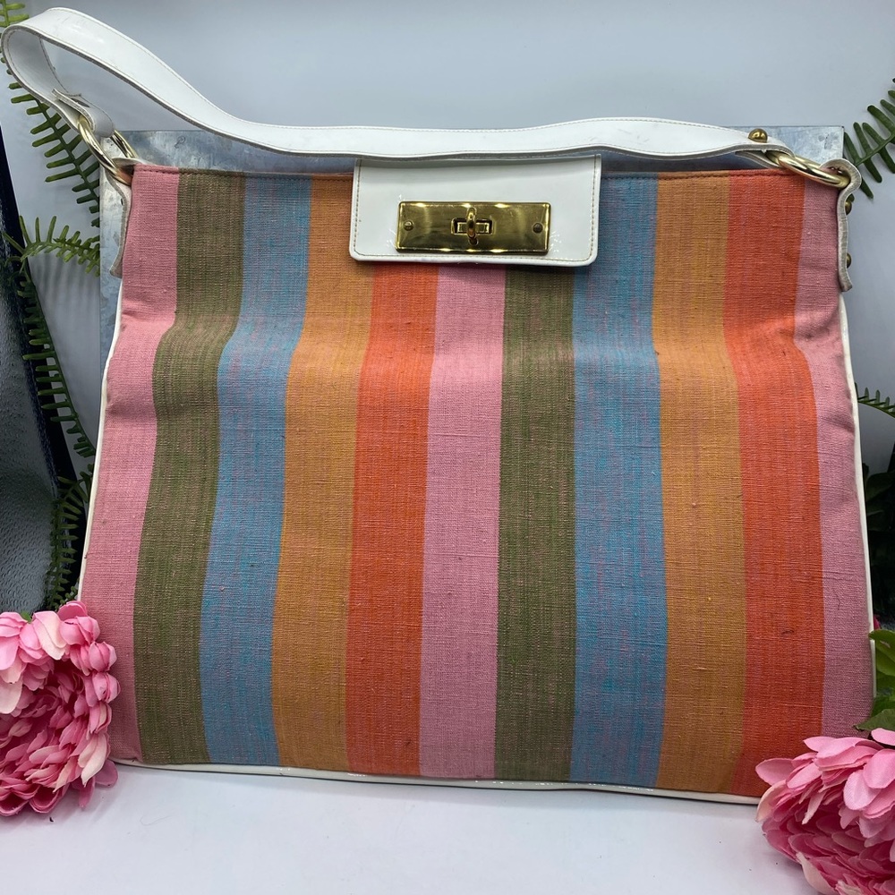 Calderon Vintage Rainbow Stripe Leather Bag NEW WITH TAGS!